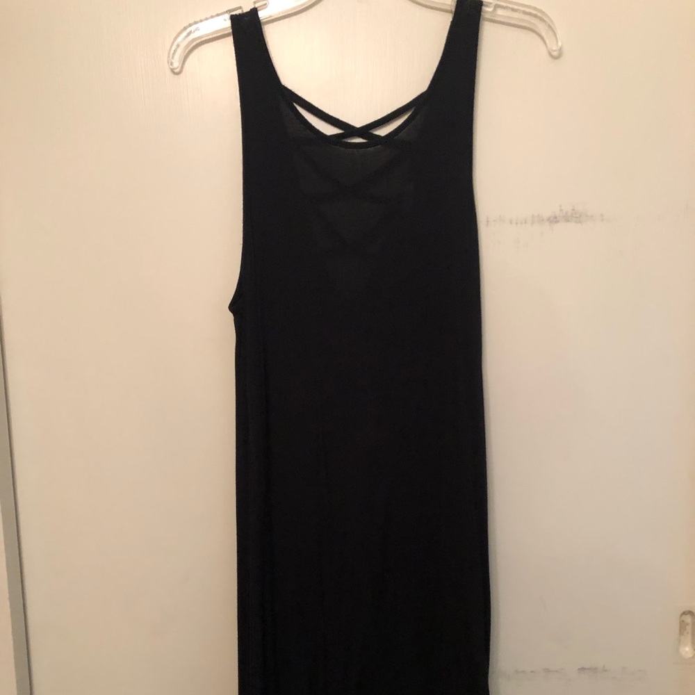 Black tank dress with cross back